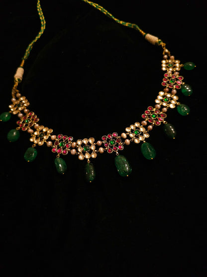 Amber rhodolite queen necklace