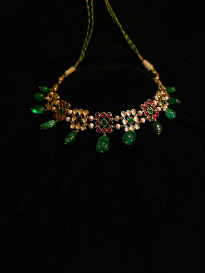 Amber rhodolite queen necklace