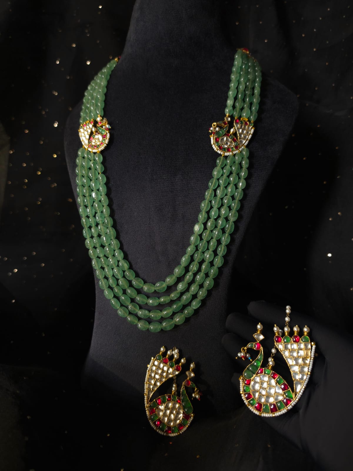 Mahamayur fern ear cuffs