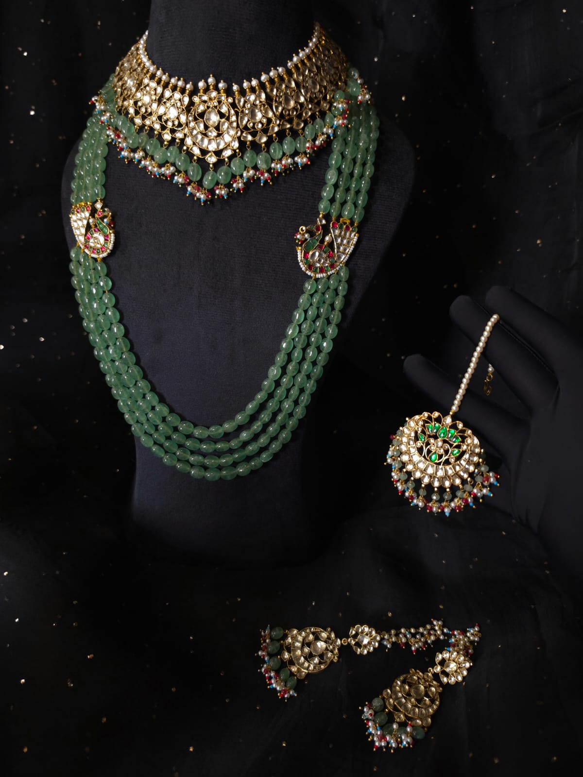 Mahamayur fern necklace