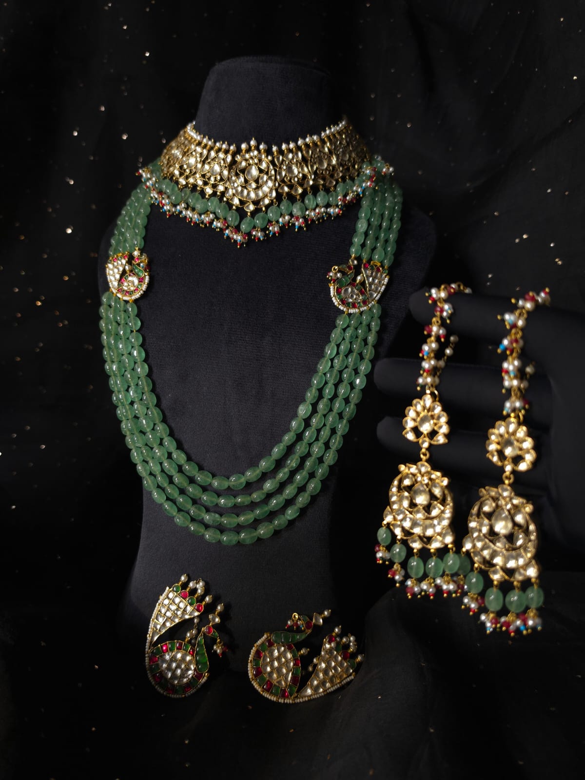 Mahamayur fern necklace