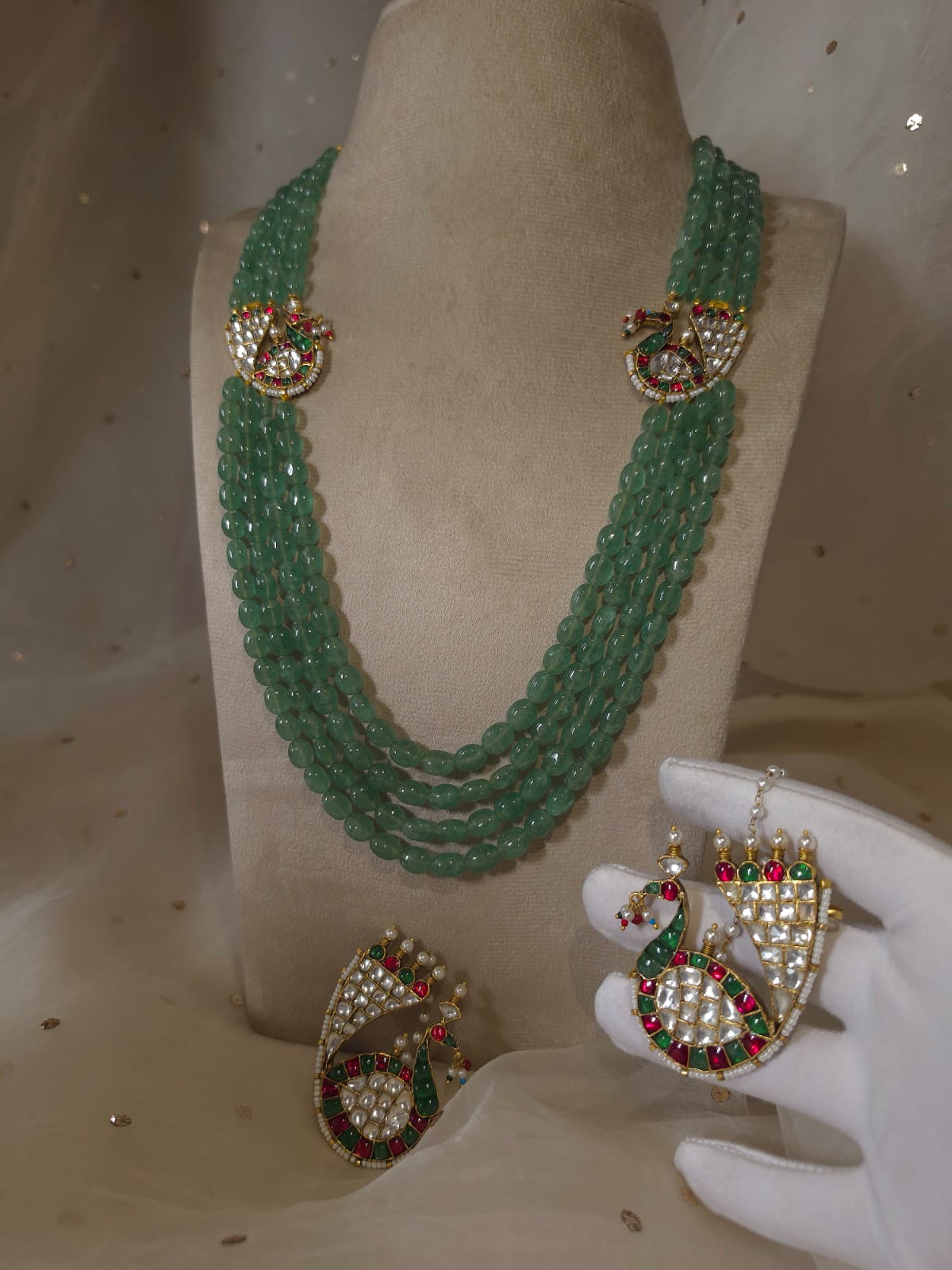 Mahamayur fern ear cuffs