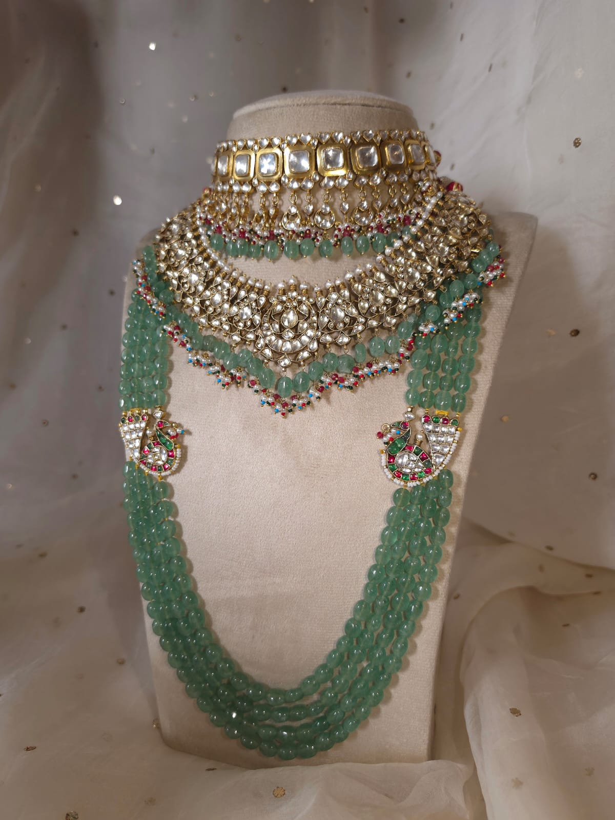 Mahamayur fern necklace