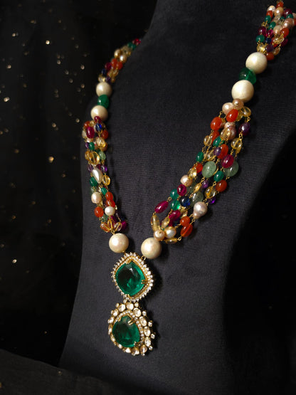Shiraz navratan silver necklace