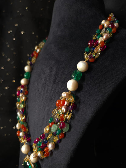 Shiraz navratan silver necklace