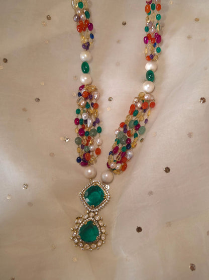 Shiraz navratan silver necklace