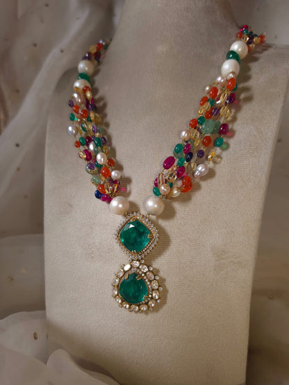 Shiraz navratan silver necklace