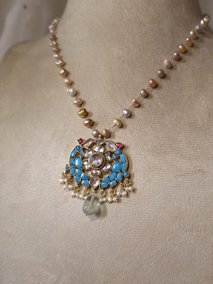 Sky peacock pendant necklace