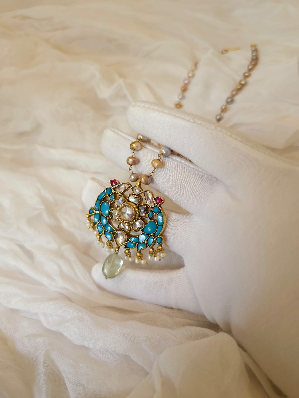 Sky peacock pendant necklace