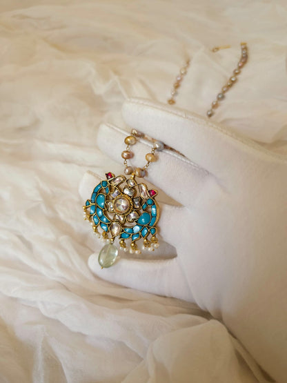 Sky peacock pendant necklace