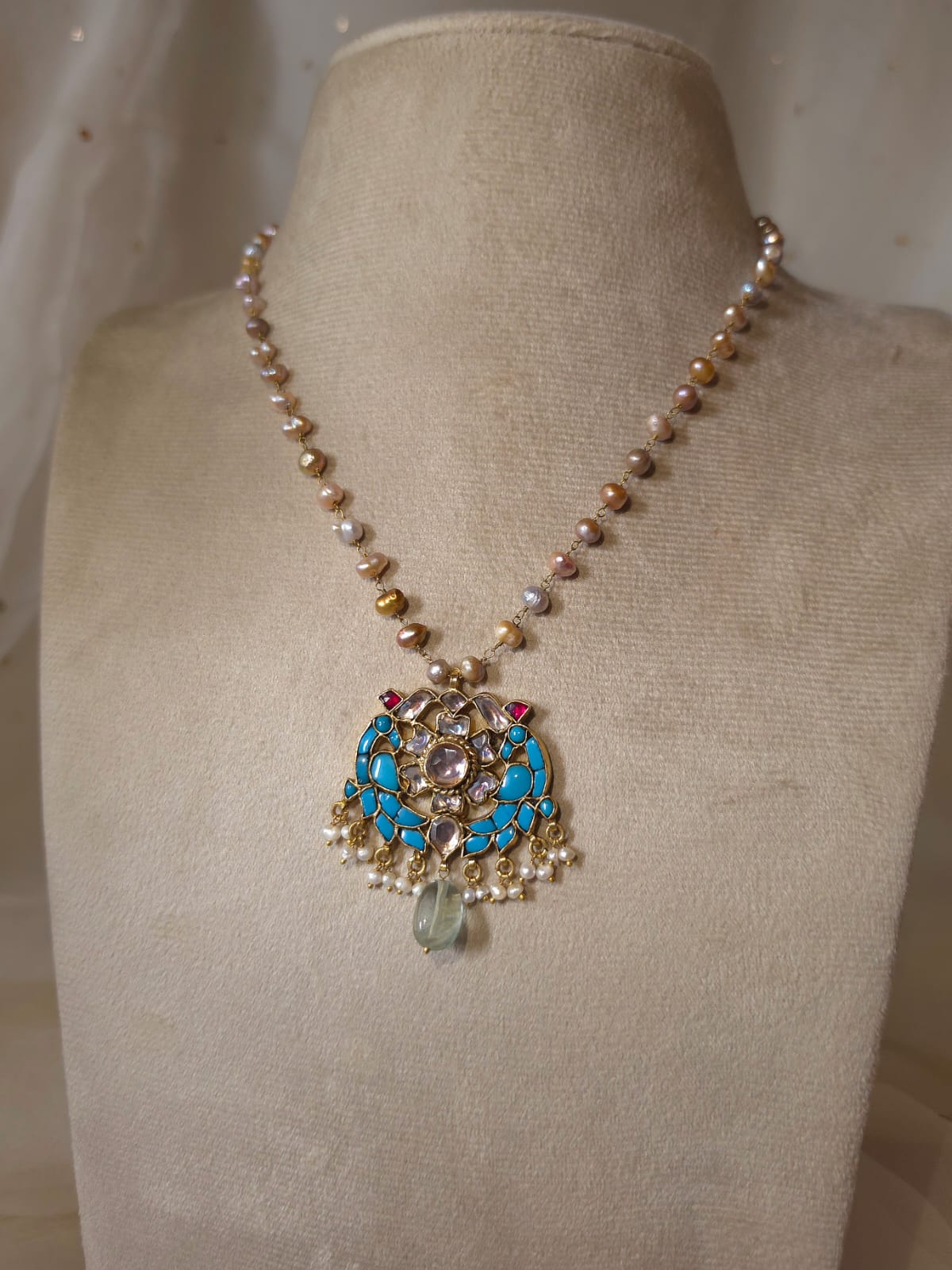 Sky peacock pendant necklace