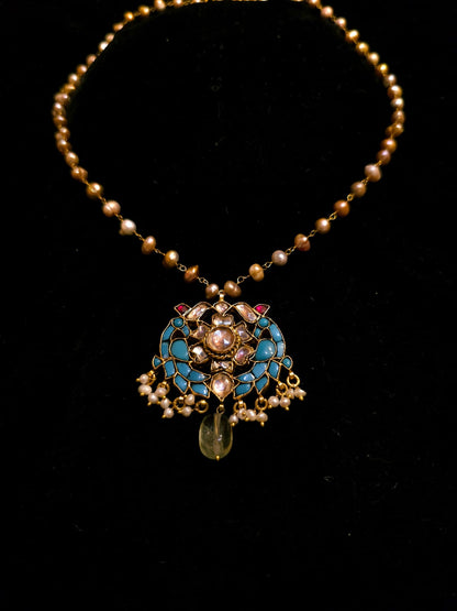 Sky peacock pendant necklace