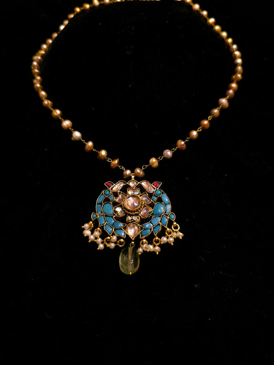 Sky peacock pendant necklace
