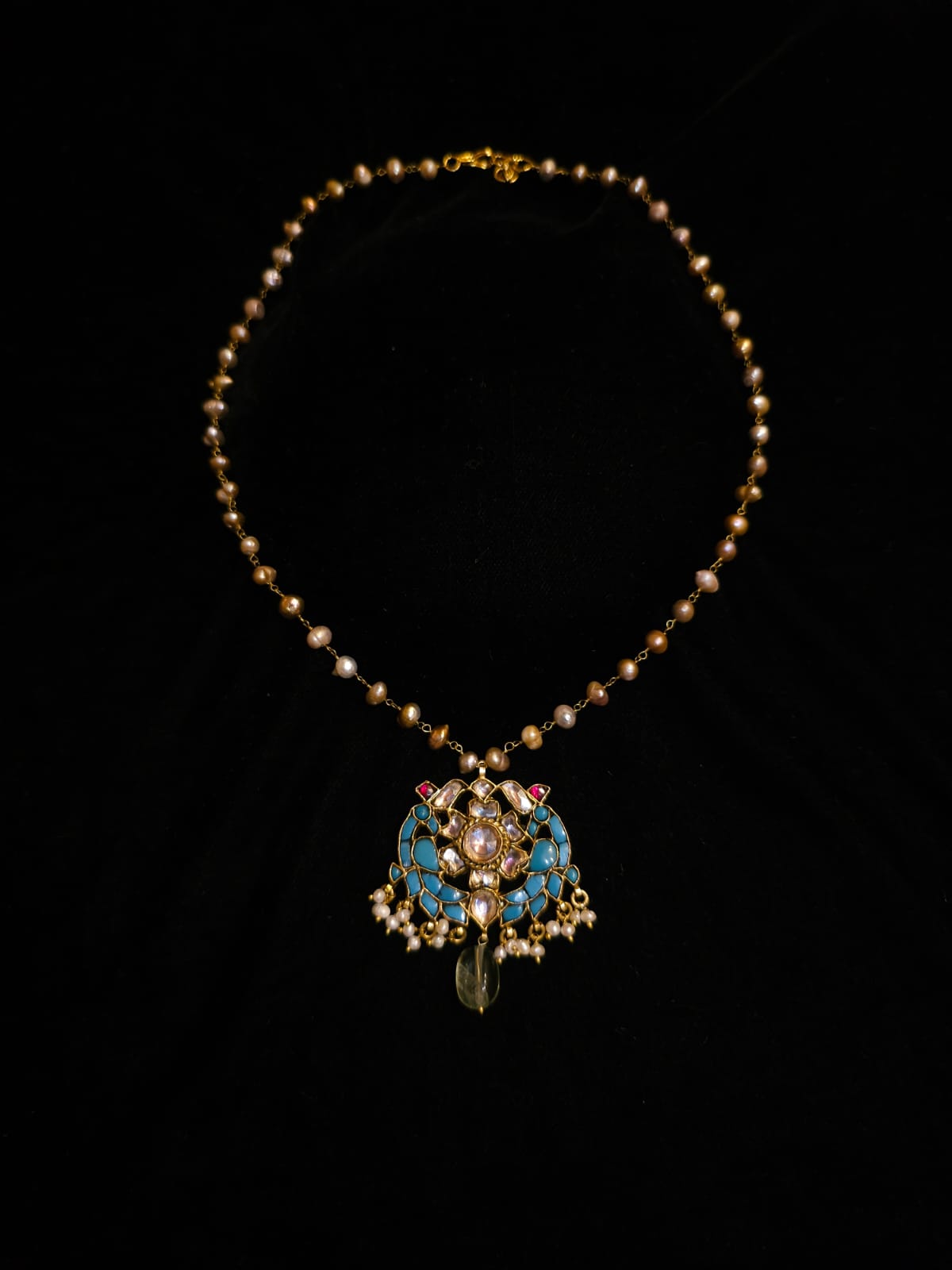 Sky peacock pendant necklace