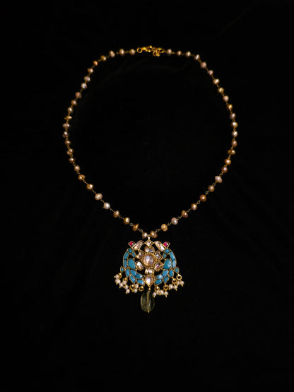 Sky peacock pendant necklace