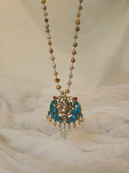 Sky peacock pendant necklace