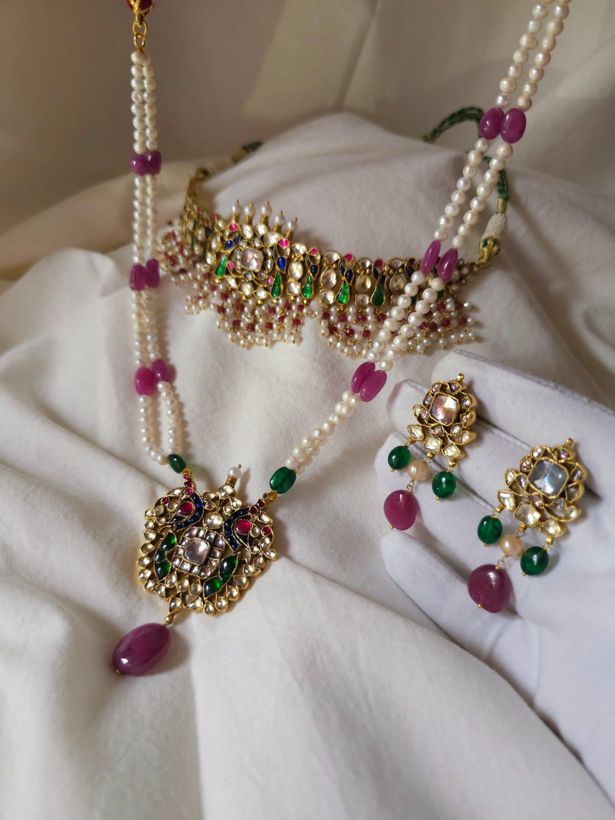 Mahamayur choker necklace set