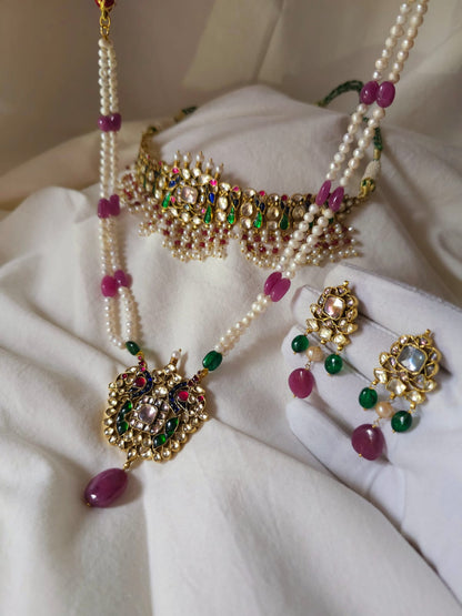 Mahamayur choker necklace set