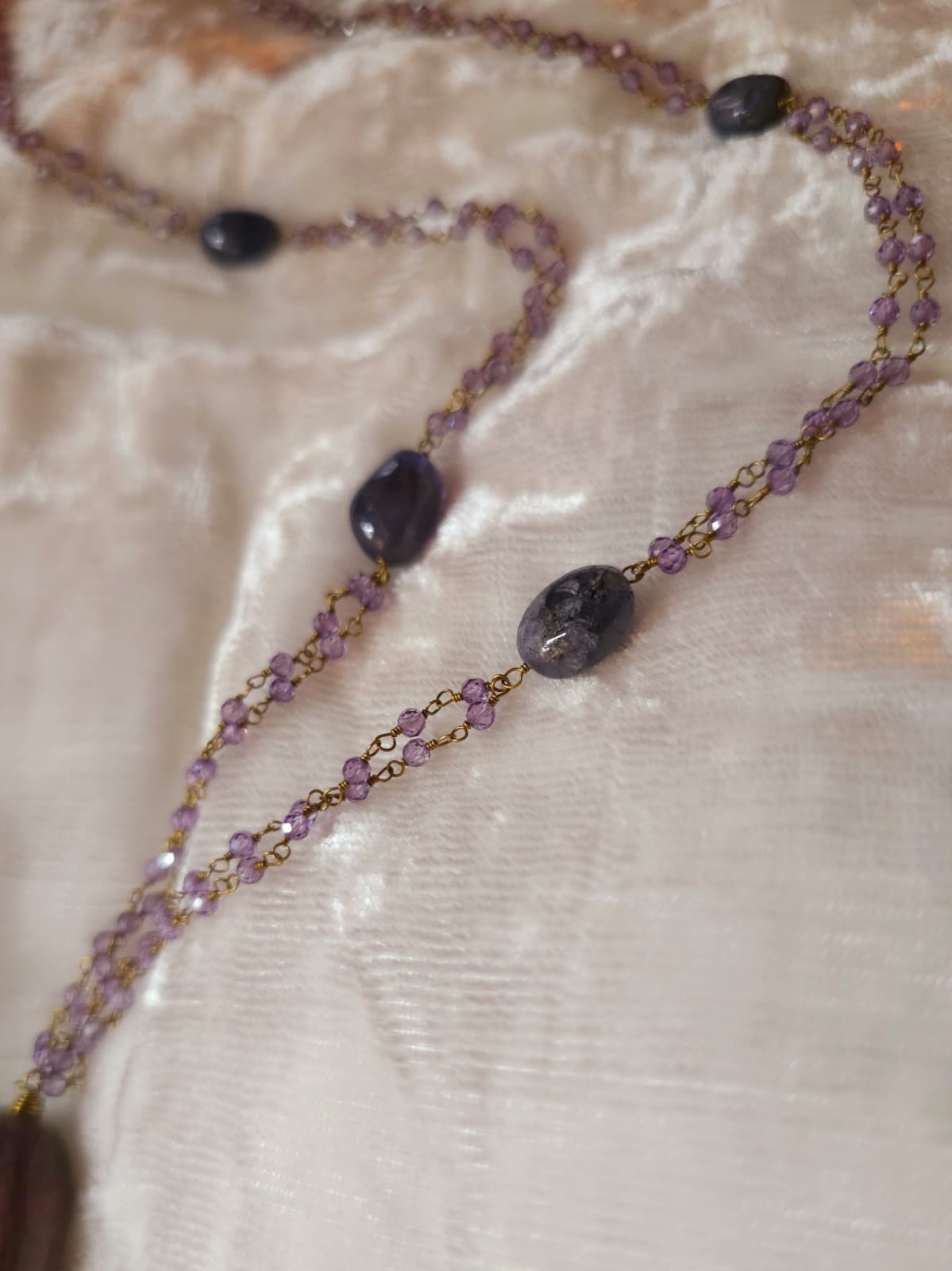 Tourmaline tanzanite totem necklace