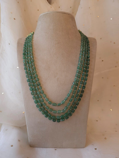 Green ombre kantha necklace