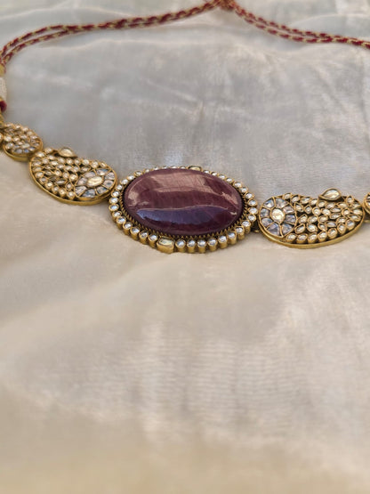 Shrinath ji ruby choker set