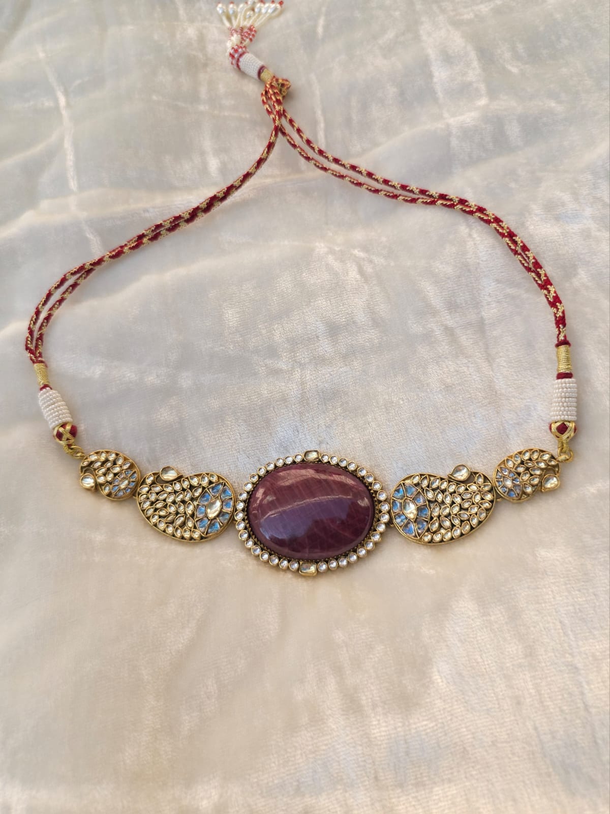 Shrinath ji ruby choker set