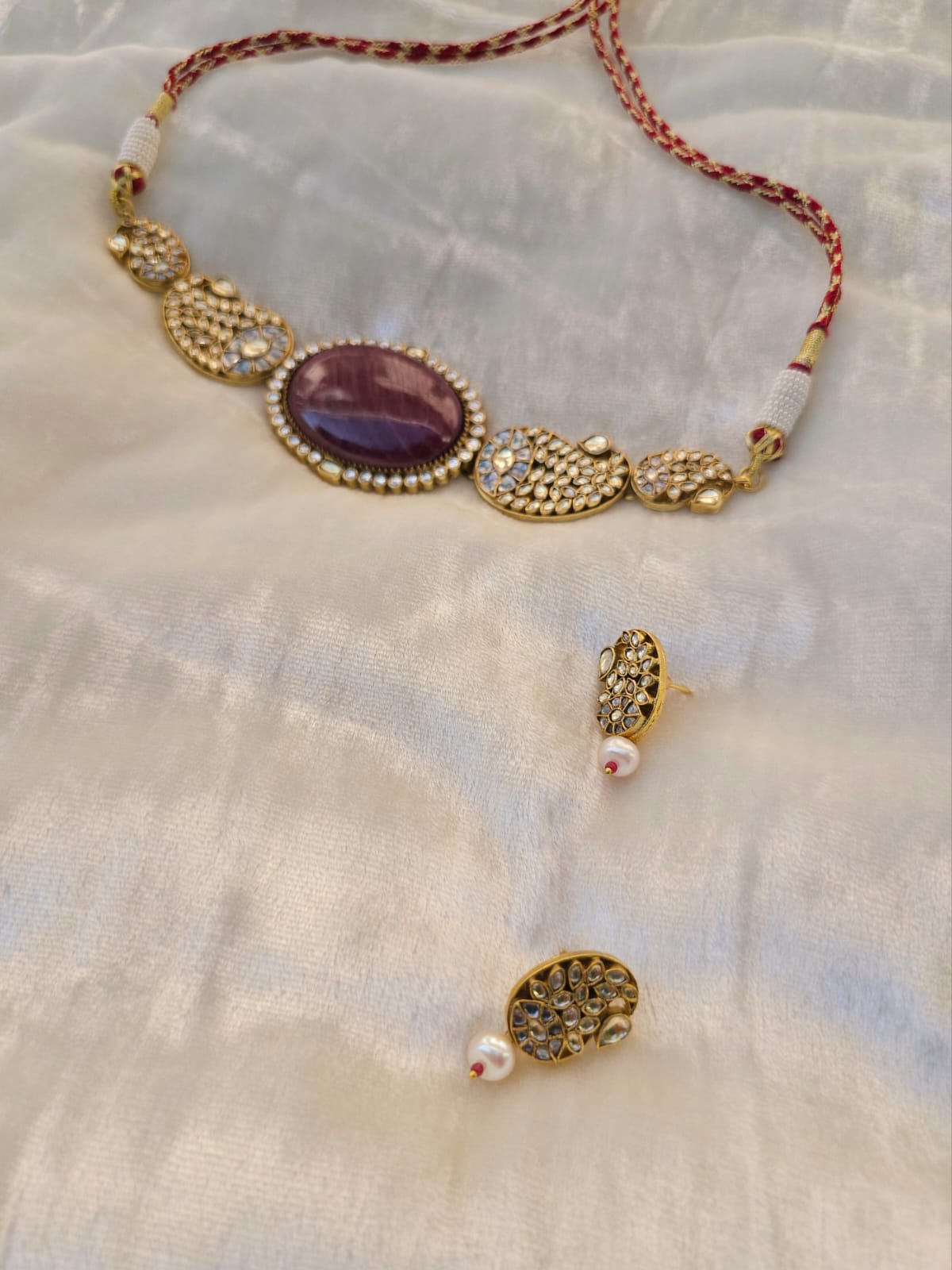 Shrinath ji ruby choker set