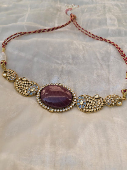 Shrinath ji ruby choker set