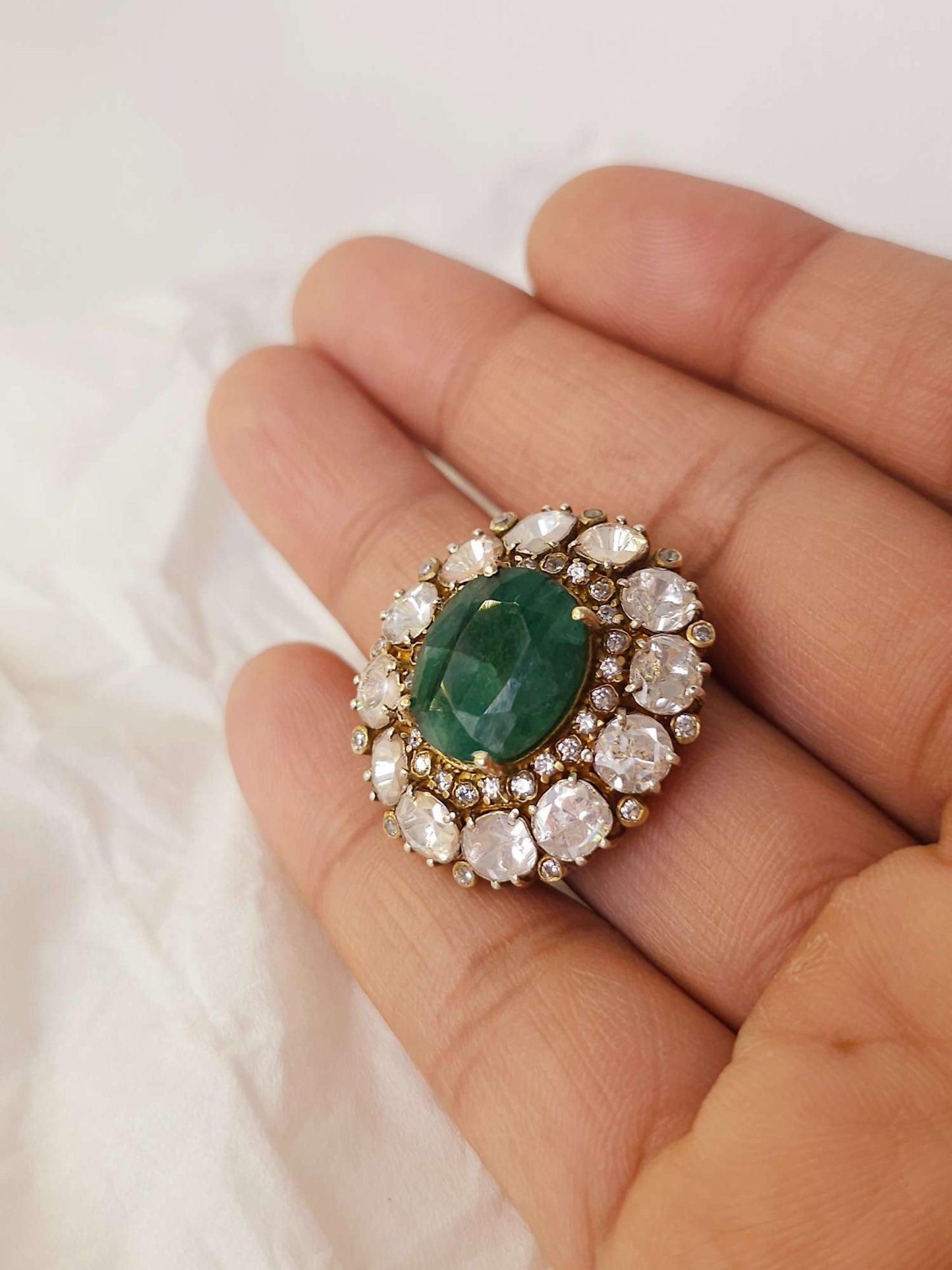 Chandra taal emerald ring