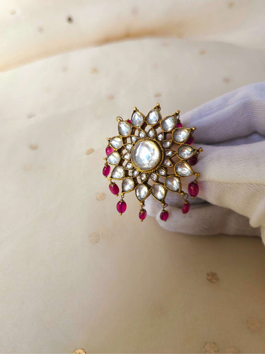 Abhaneri red cocktail ring