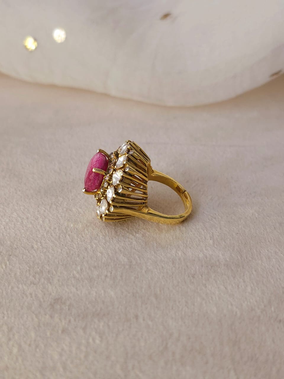 Chandra taal ruby silver ring