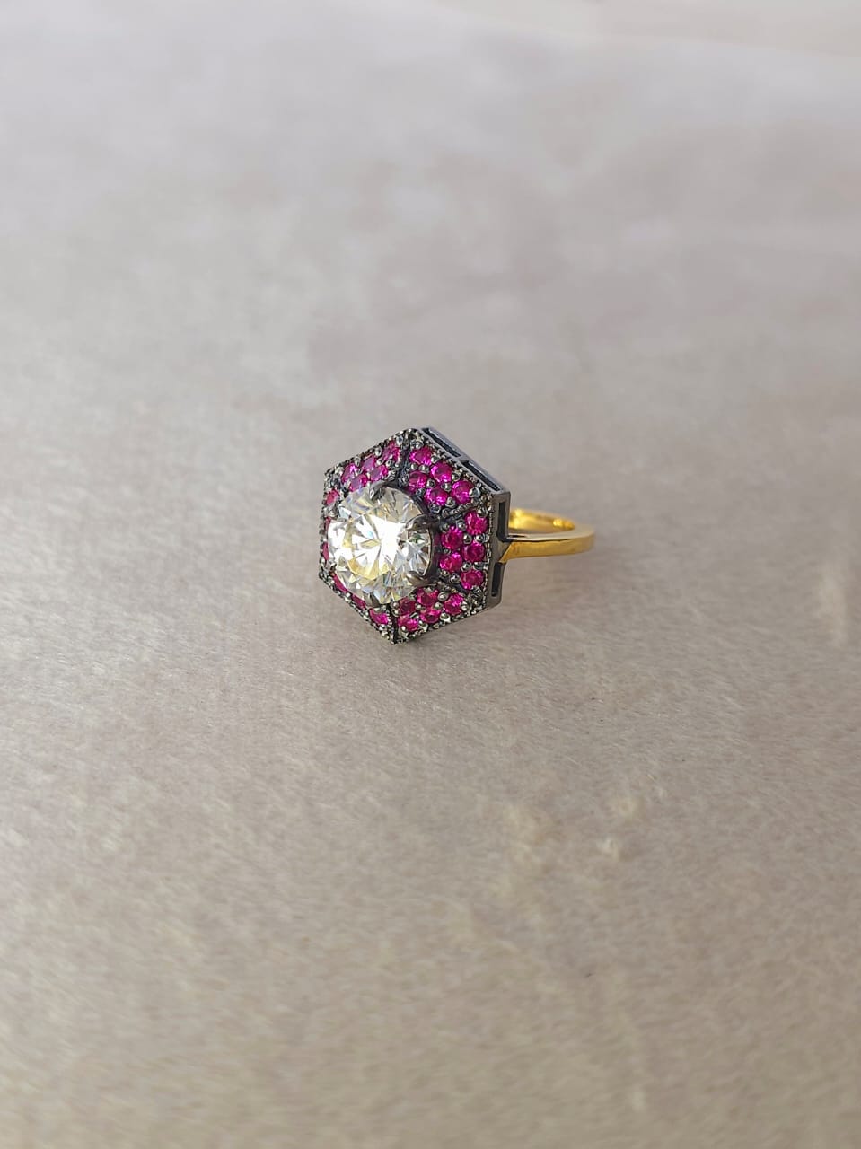 Greek Moissanite silver ring