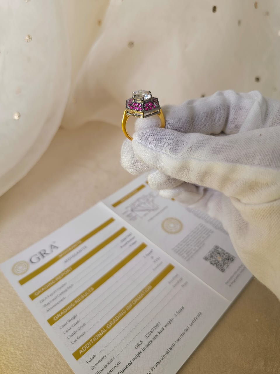 Greek Moissanite silver ring