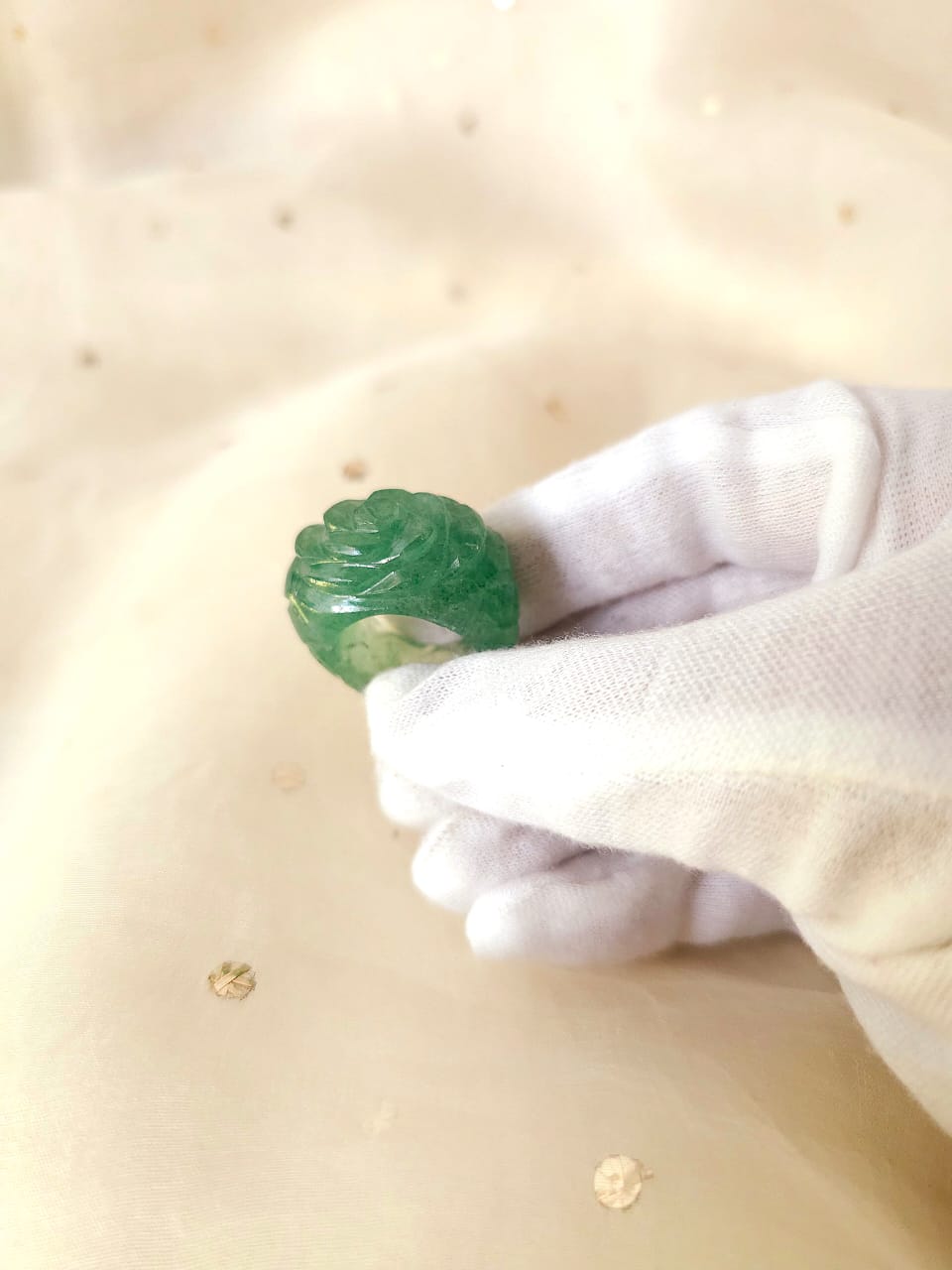 Carved rose ring