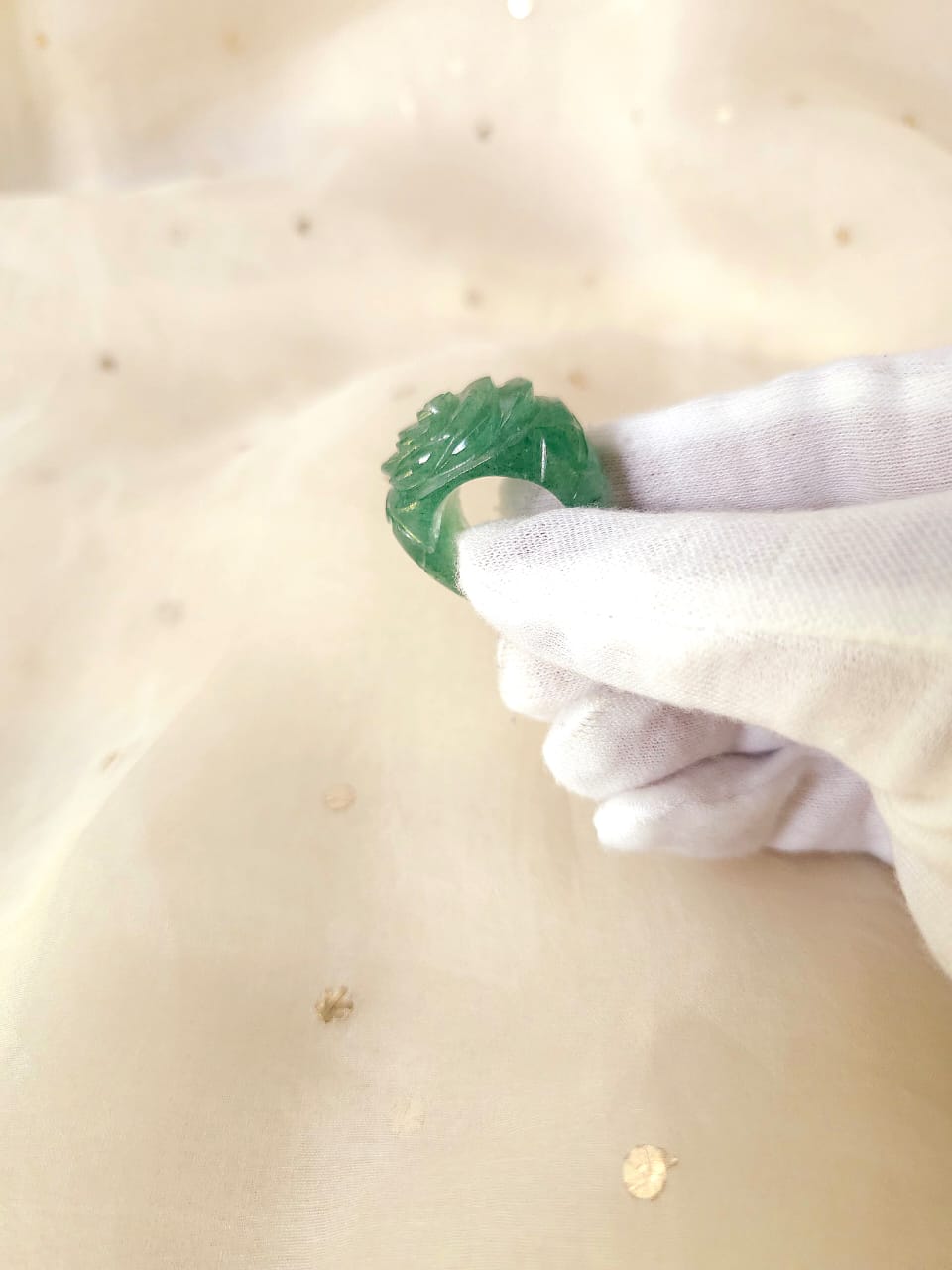 Carved rose ring