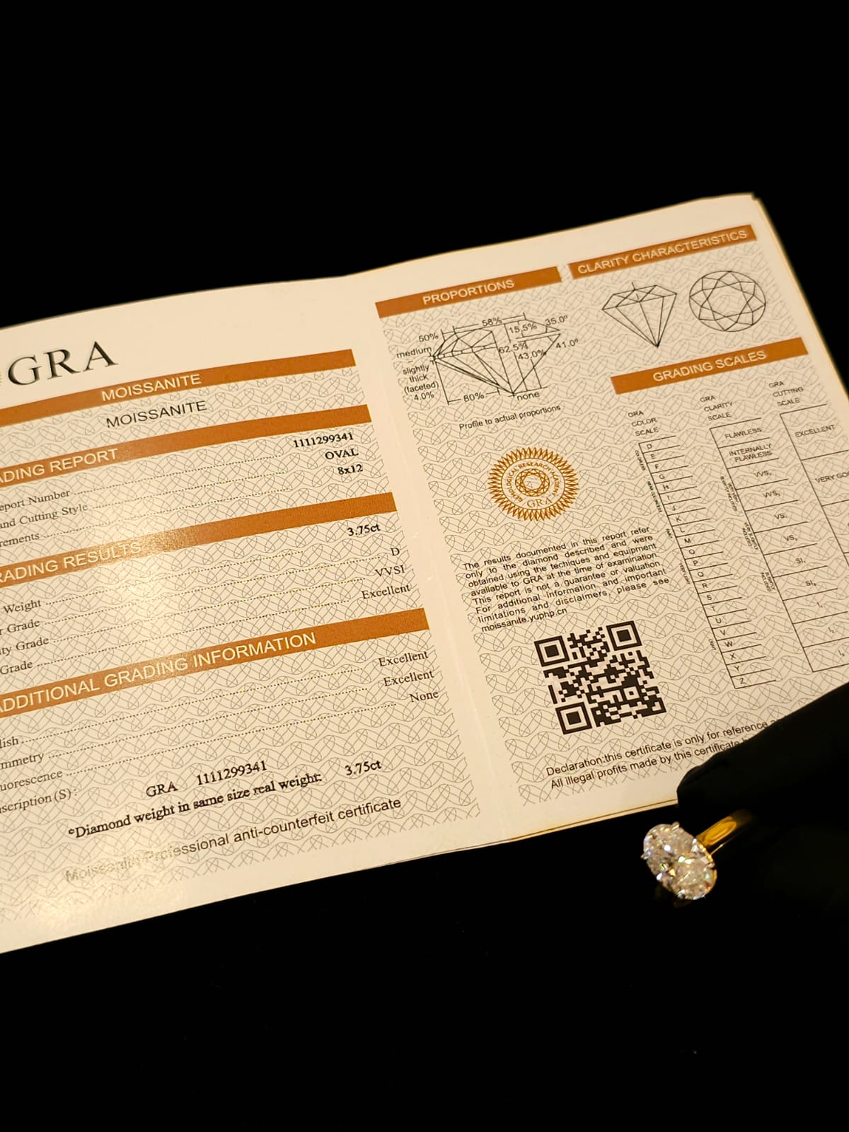 Oval moissanite diamond ring