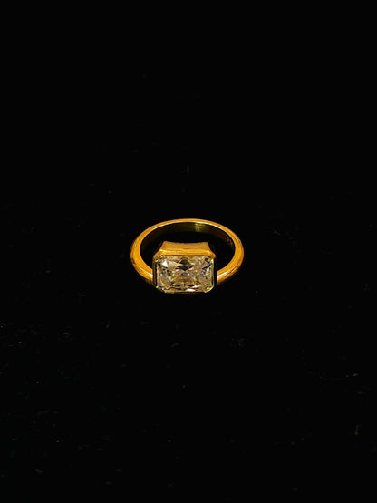Octagon moissanite diamond ring