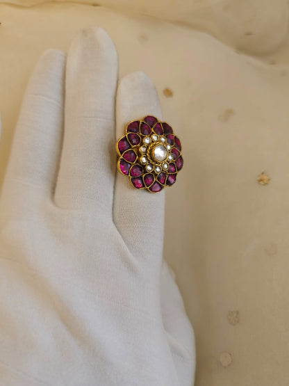 Rhodolite gulkand ring