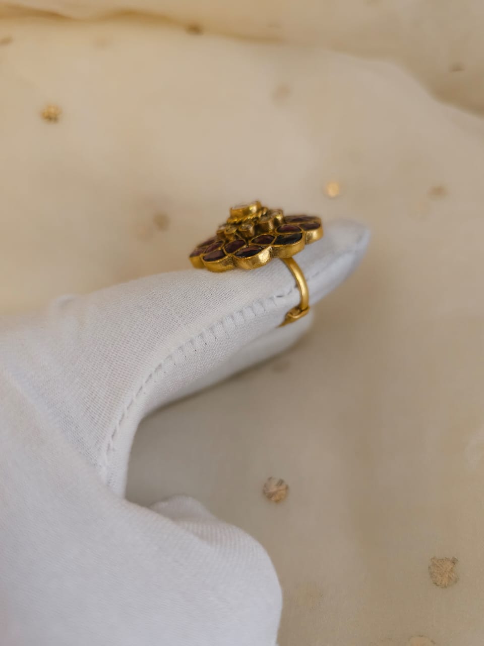 Rhodolite gulkand ring