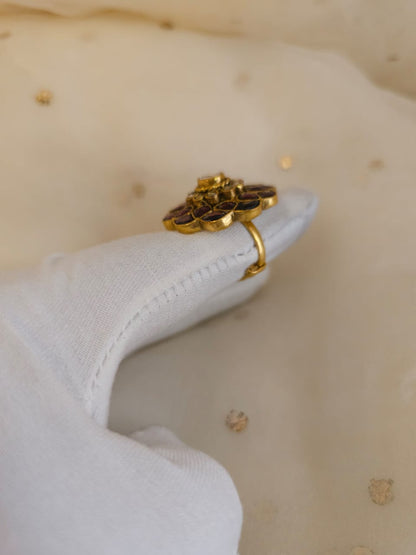 Rhodolite gulkand ring