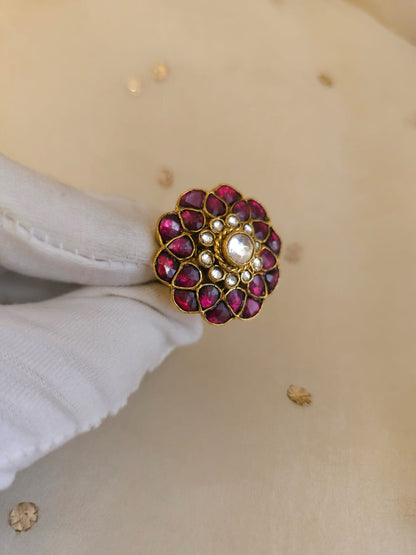 Rhodolite gulkand ring