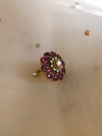 Rhodolite gulkand ring