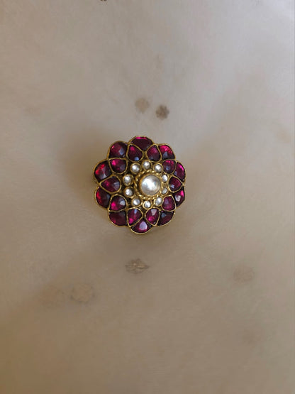 Rhodolite gulkand ring