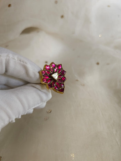 Rhodolite rose ring