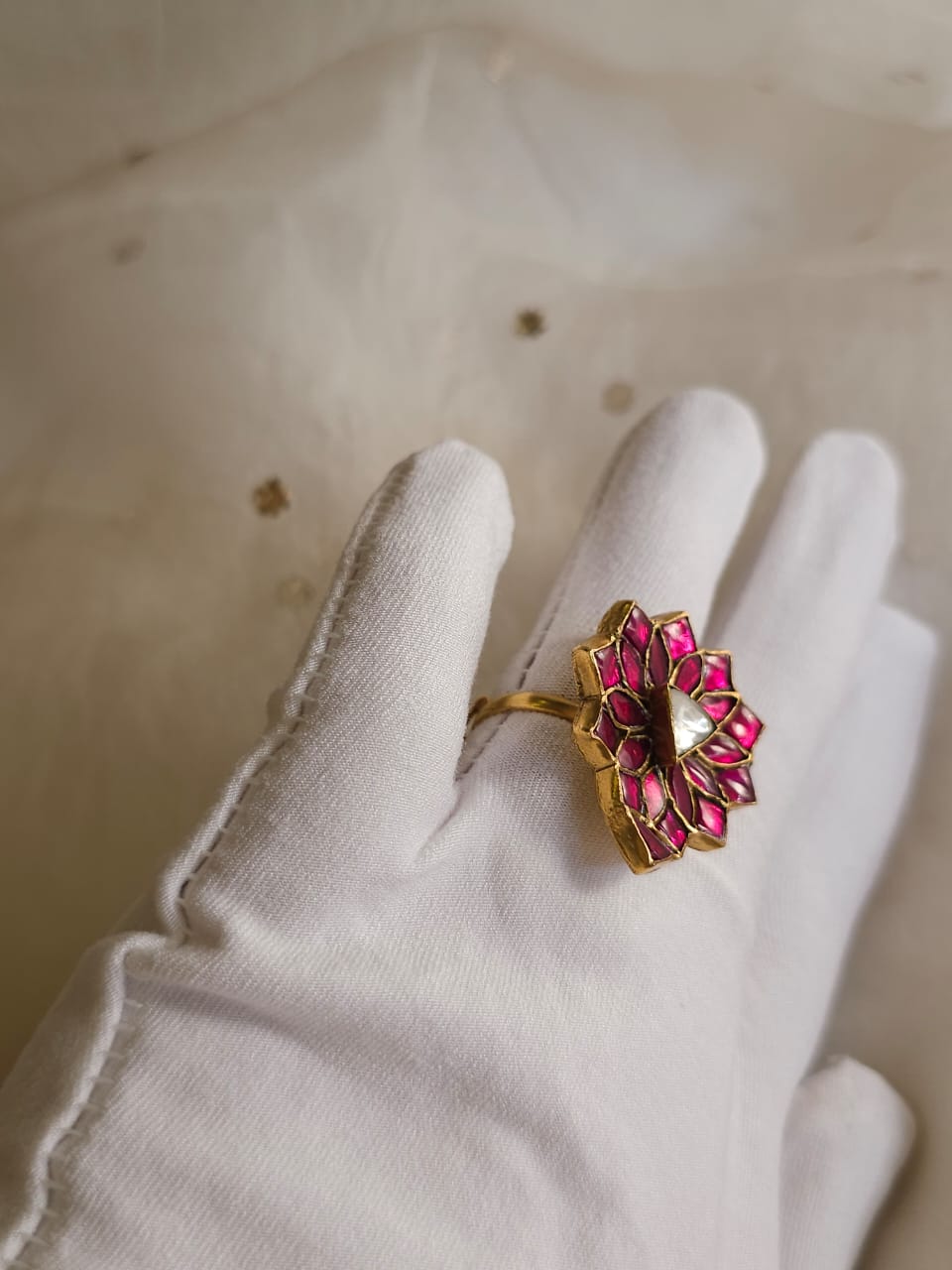 Rhodolite rose ring