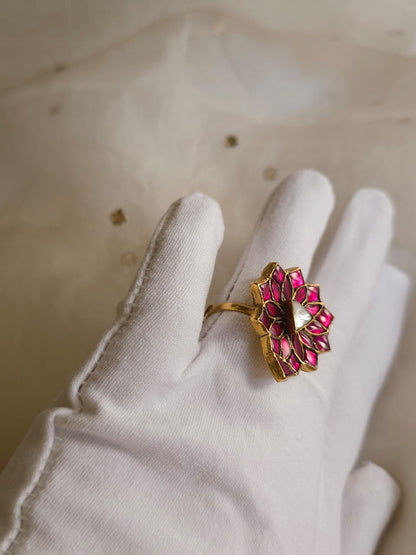 Rhodolite rose ring