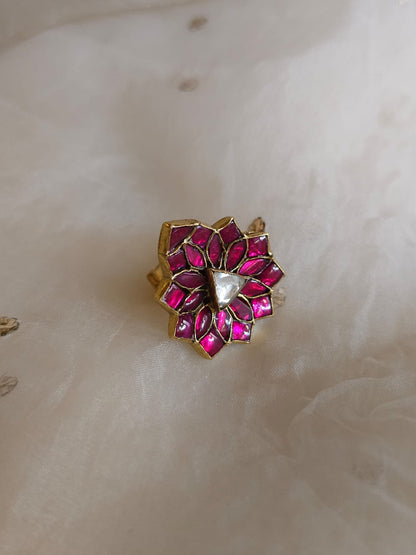 Rhodolite rose ring