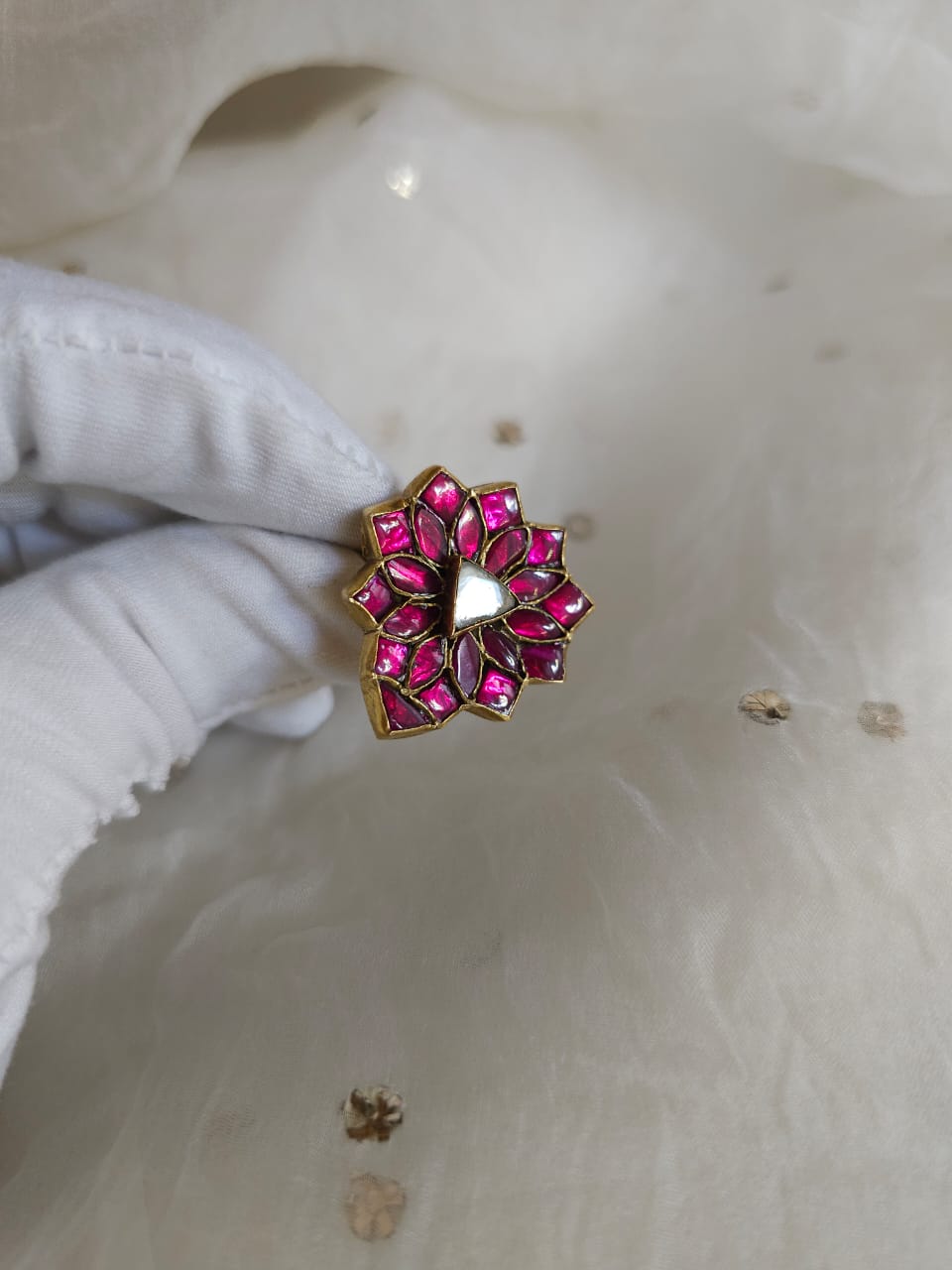 Rhodolite rose ring