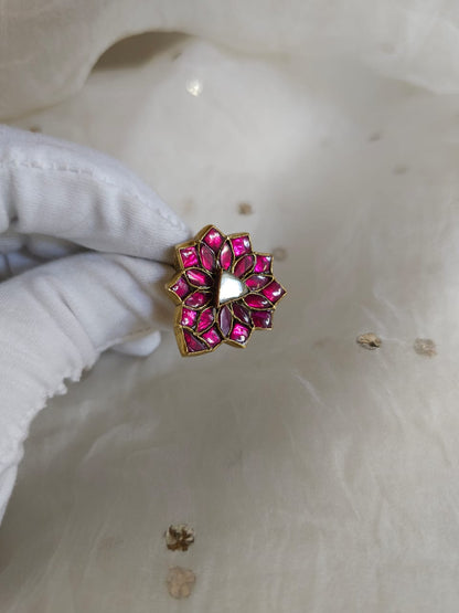 Rhodolite rose ring