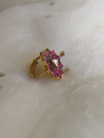Rhodolite rose ring